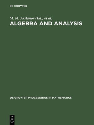 cover image of Algebra and Analysis